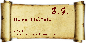 Blayer Flávia névjegykártya